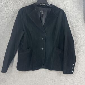 Mark Alan Jacket Womens Plus 3X Black Leather Blazer Coat Button Lined